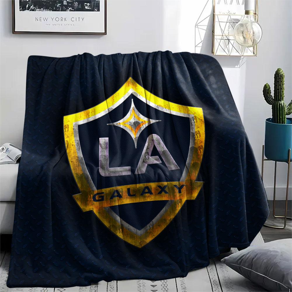 LA Galaxy Bedruckte Flanelldecke, weicher Überwurf für Schlafzimmer Sofa, waschbar, Fußballfanartikel, tolles Geschenk.