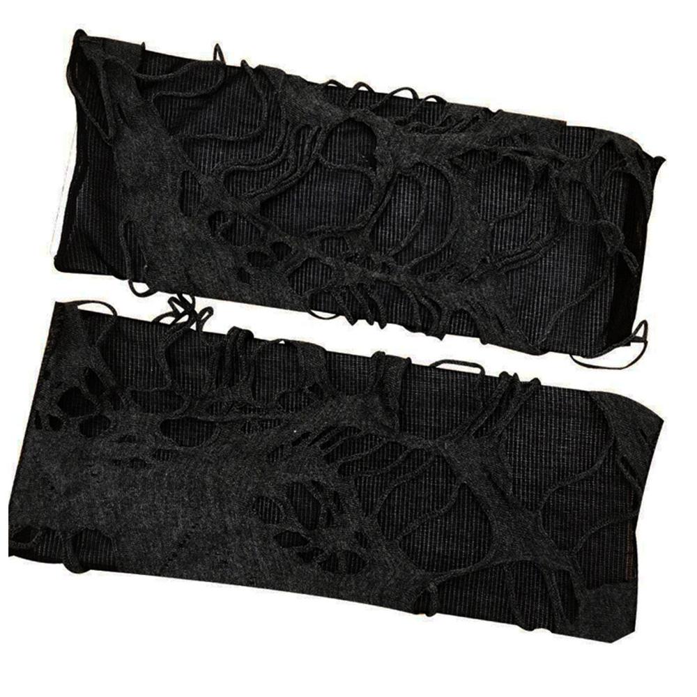 

Женские унисекс панк-перчатки с прорезями, готические перчатки-митенки с дырками, панк-перчатки без пальцев с прорезями чёрный