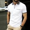 Polo da uomo a maniche corte con colletto e taschino, top casual a vestibilità classica per l'uso quotidiano