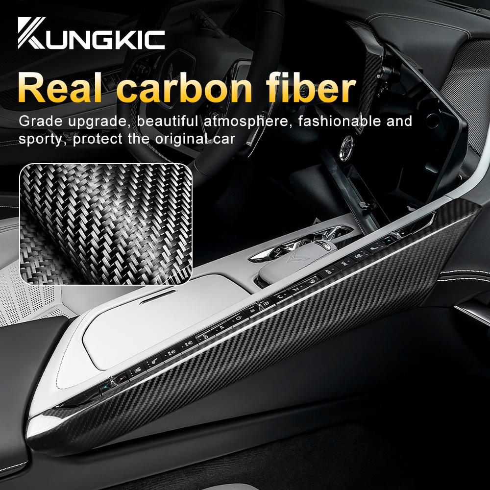 Real Hard Carbon Fiber Sticker For Chevrolet Corvette C8 2020 2025 2025 2025 2025 Car Center Console Side Interior Accessories