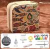 Retro-Style Faux PU Leather Sewing Box with Needle and Thread Set - Portable Household Essential Kit