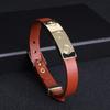 Fashionable Retro Nail Adjustable Leather Stainless Steel Minimalist Design Leather Rope Bracelet