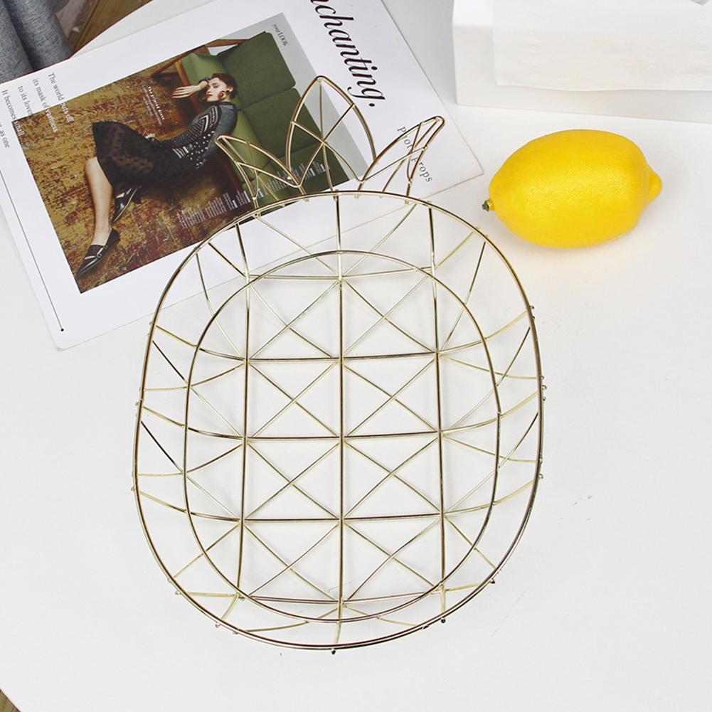 Fruit Storage Basket Iron Pineapple Shape Tray Nordic Style Dessert Snack Plate