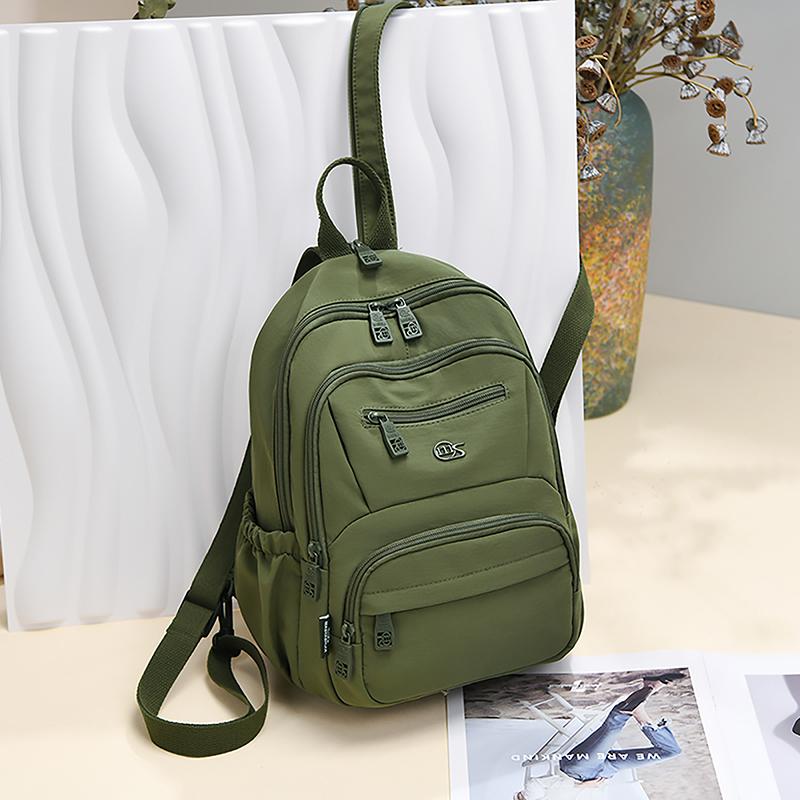 Zaino Compatto con Tasche Multiple con Zip e Tasca Laterale in Rete