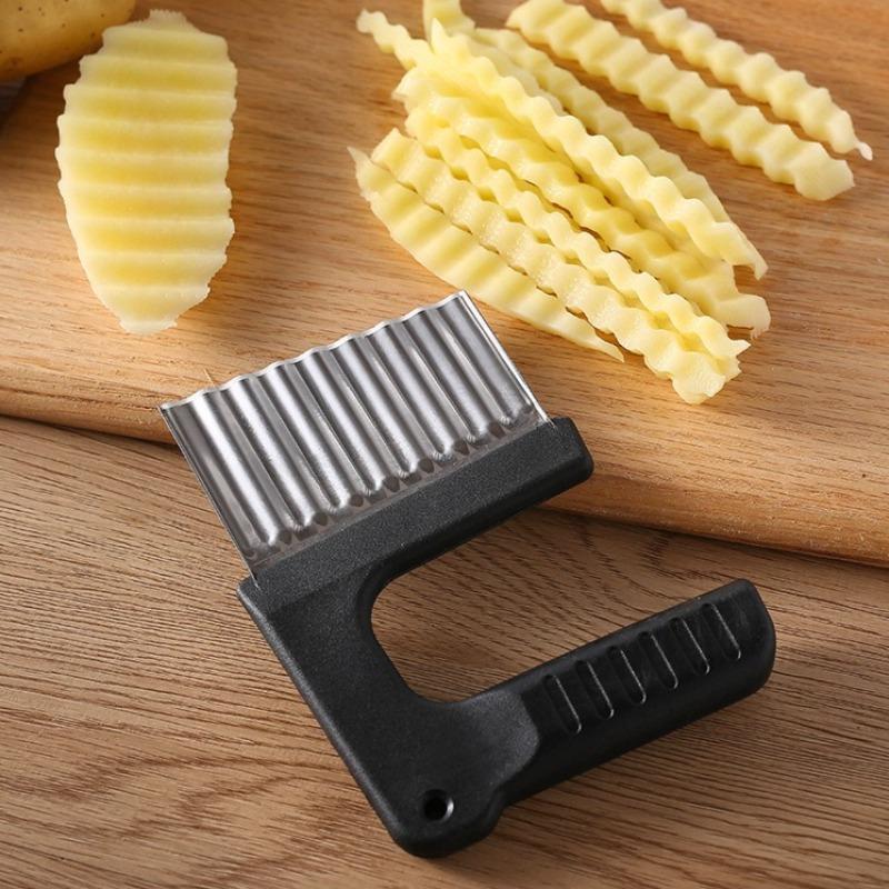 Stainless Steel Crinkle Wavy Slicer Knife for Potato Chip Dough Vegetable Fruit Cutter Chopper French Fry Maker Kitchen Tool