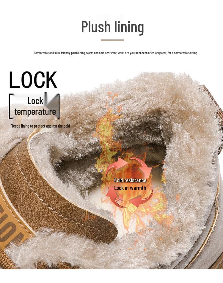 Men's Winter Fleece-Lined Martin Work Boots - Trendy, Versatile, Warm, Thickened Casual Short Boots