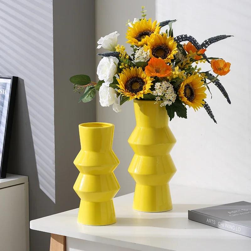 Ceramic vases, creative home accessories, flower simulation, versatile living room, dining table ceramic decorations flower vase