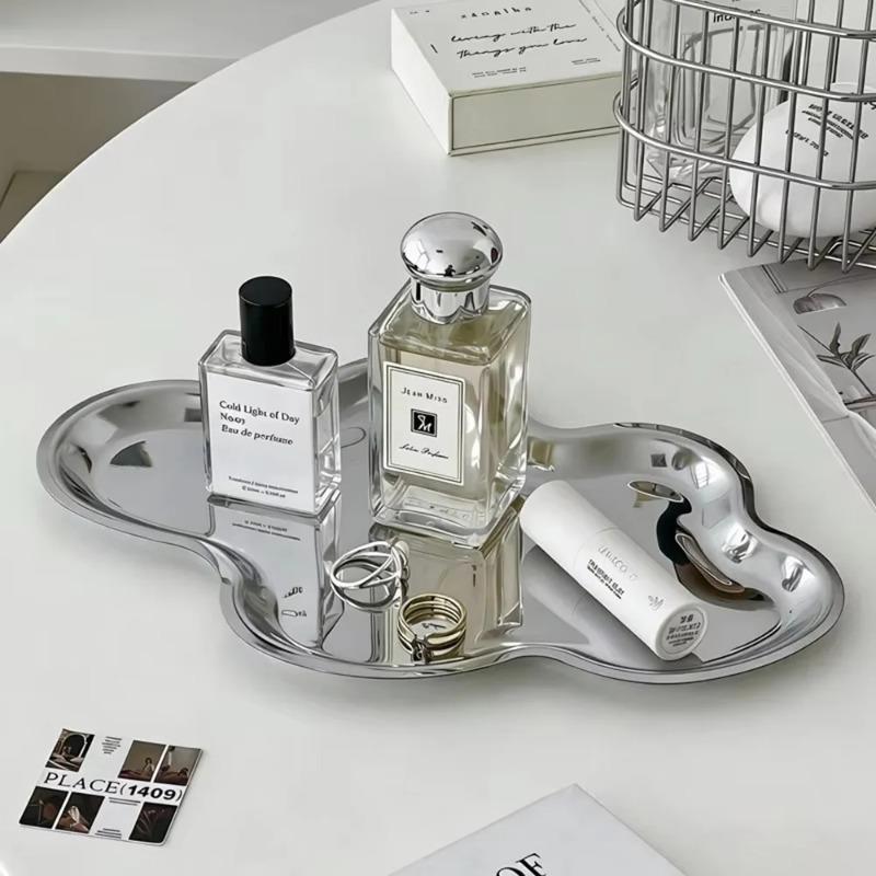 Cloud Shaped Stainless Steel Perfume Trinket Catchalls Display Organizers Aesthetic Minimalist Bedroom Decor Storage Trays