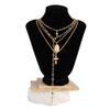 European and American Jewelry Men's Cross Pendant Crystal Chain Set Necklace Personalized Niche Style New Accessories