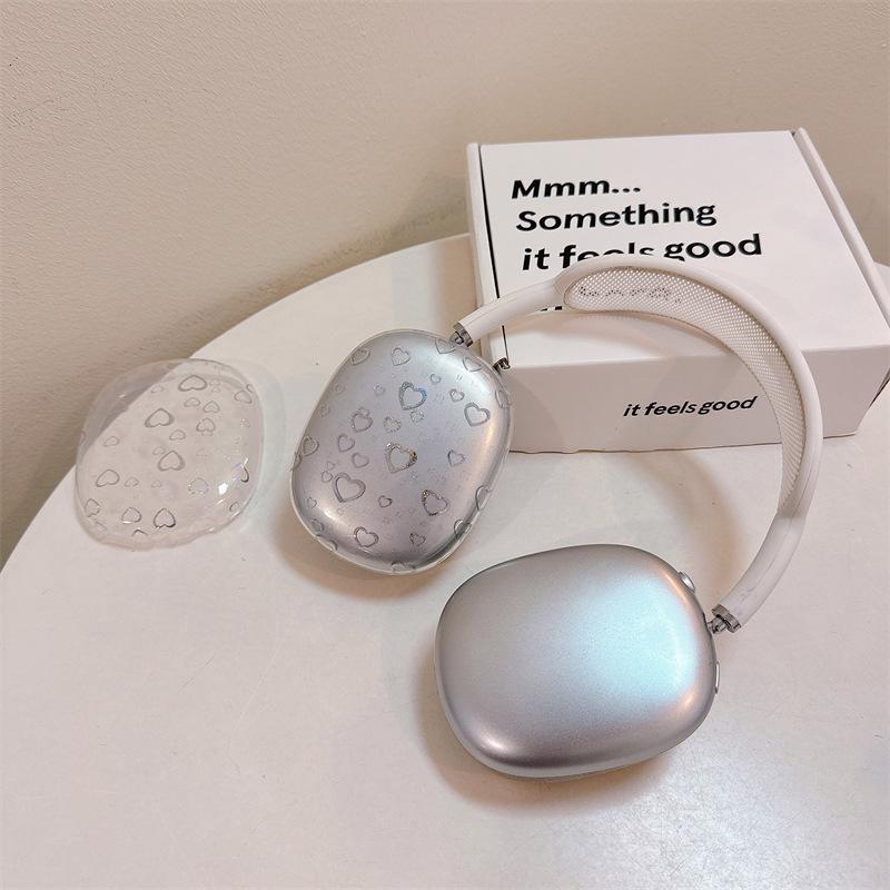 Electroplating love applies apple AirPods max protective case headset protective case AirPods cute