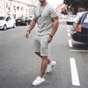 New Men's Summer Street Men's Short-sleeved Shorts Two-piece Men's Casual Sports Large Size Suit Men