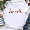 Funny Giraffe Animal Printed T Shirt Girls Harajuku Kawaii Clothes White Casual Summer Short Sleeve Tshirt Female Streetwear