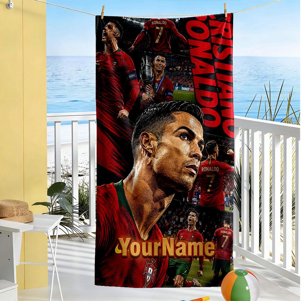Cristiano Ronaldo Personalized Text Beach Towel Soft Durable Quick-Dry