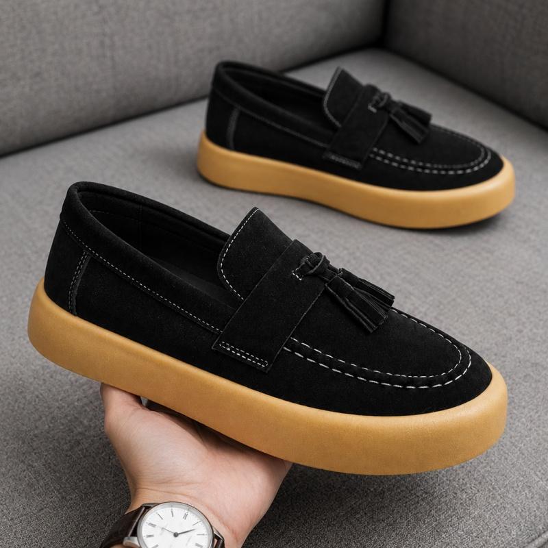 New Autumn Men's Bean Shoes British Style Loafers Fashionable Men's Casual Single Shoes
