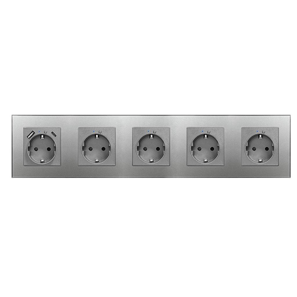 Model 153 Smart WiFi Wall Socket with Tempered Glass Panel - Alice Voice App Compatible