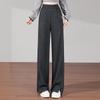 Women's 2025 Autumn High-Waist Slit Straight-Leg Pants