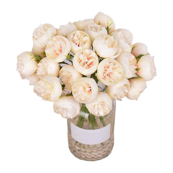 Simulated Peony Flowers Bouquet Real Touch No Withering 27 Heads Artificial Flowers DIY Arrangements