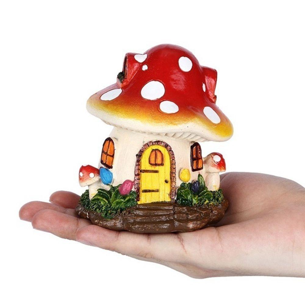 Home Garden Ornament Flower Desktop Decor Dollhouse Accessory Figurines Miniatures Mushroom House