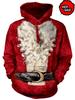 Felpa con Cappuccio Grafica da Uomo Babbo Natale alla Moda Divertente Muscolosa Felpa con Cappuccio Stampata Uomo Felpa con Cappuccio Brutta Vacanza di Natale Abbigliamento