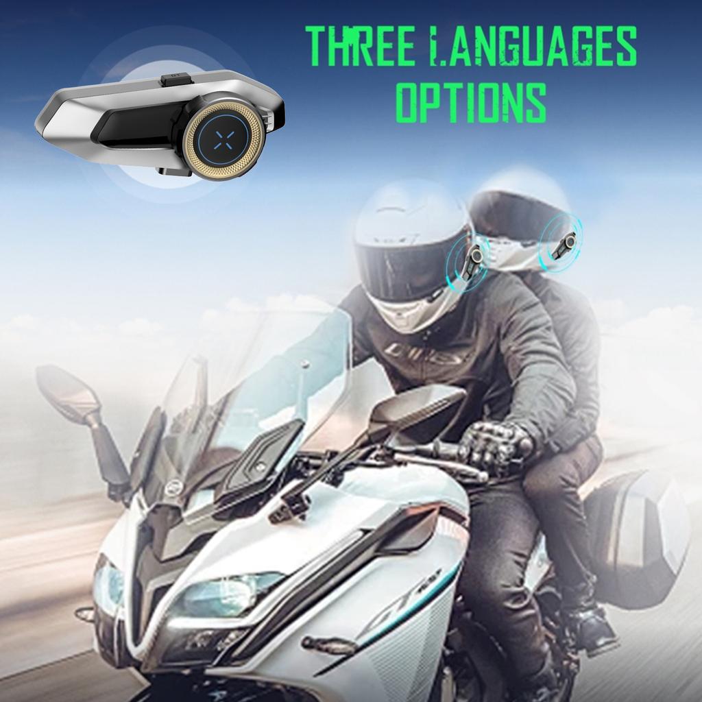 Hysnox H10 Motorcycle Helmet Intercom 10-Person Group Intercom Up To 2000M CVC Noise Reduction