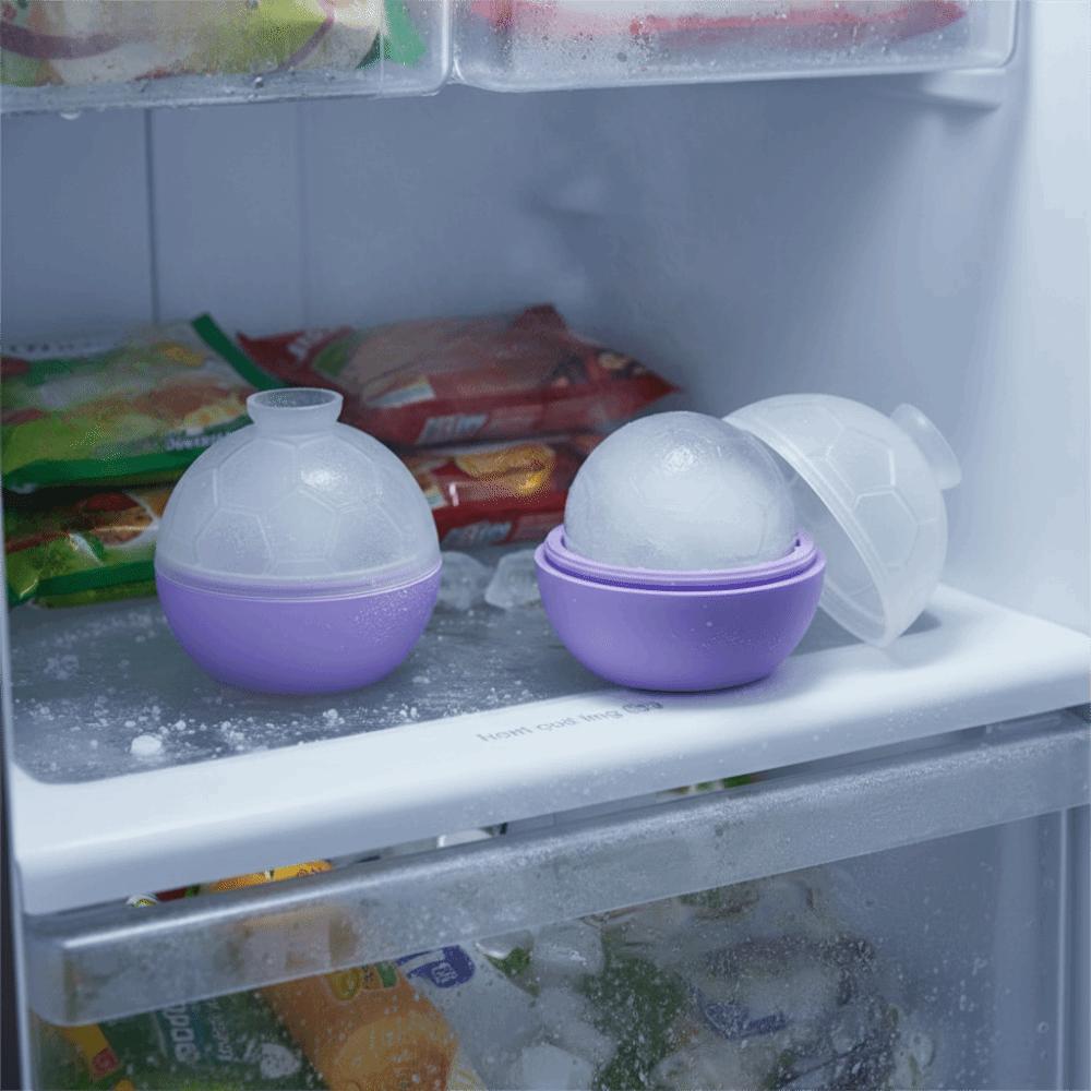 2PCS Dust Cover Soccer Ice Cube Mold Silicone Ice Ball Maker Safe Football Ice Tray  Sport Party