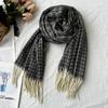 Winter Scarf for Women High End Fashion Houndstooth Shawl  Long Tassel Imitation Cashmere Men's Warm Scarf