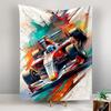 Tapestry Formula 1 Race Car Watercolor Colorful Splash Art Poster Wall Hanging for Living Room