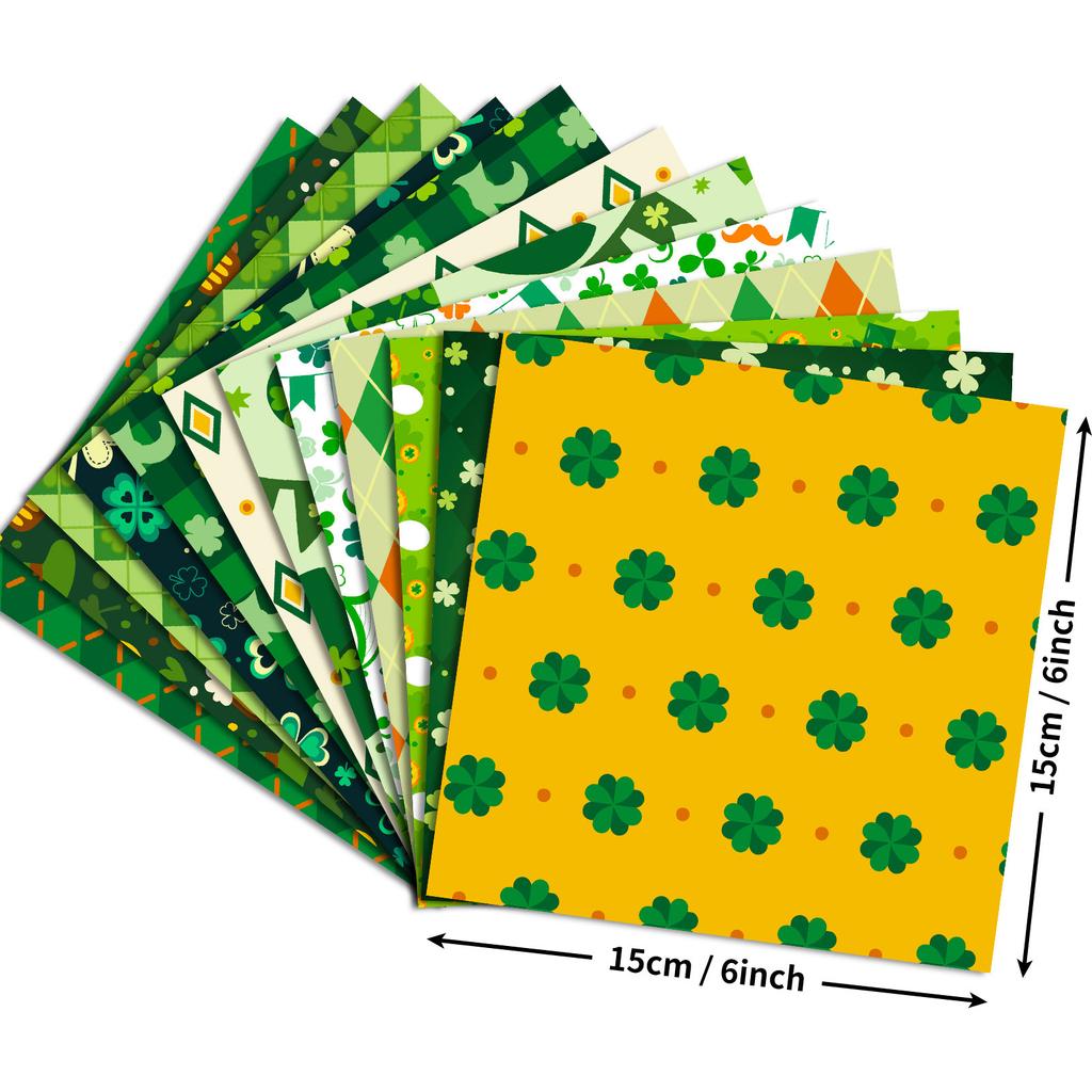 DIY12 Sheets/package of Small Flower St. Patrick's Day Material Paper Handbook Clipping Packaging Diy Material Paper
