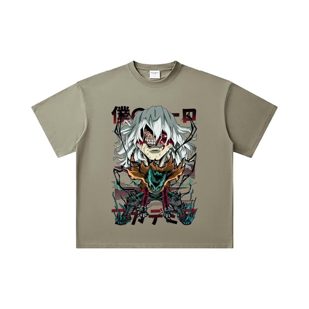 260 GSM Double Yarn 32 Count 100% Cotton My Hero Academia V9 Shigaraki Print Unisex Heavy Cotton T Shirt