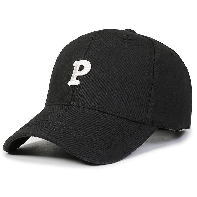 

Spring and Autumn Hat Women s Retro Embroidery R Letter Baseball Cap Bent Brim Peaked Cap Show Face Shade Hardtop Couple Adjustable чорний