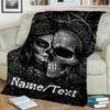 1PC Custom Name Day Dead Art Flannel Blanket Versatile,all-season Throw Suitable for the Living Room,bedroom,camping,travel,and Gift