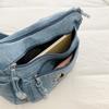 Denim Vintage Shoulder Bag Women Embroidered Cat Crossbody Bag