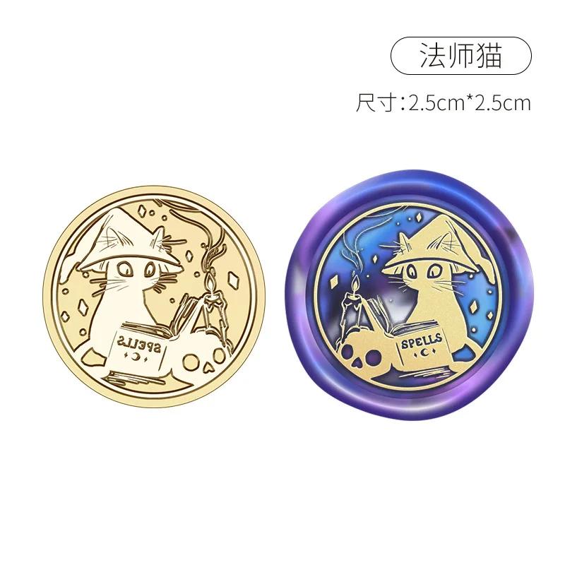 Halloween Stempel Kupferkopf Wachssiegel Personalisierter Hochzeitsstempel Versiegelungswerkzeug Brief Einladung Dekoration Bastelbedarf HCZ041