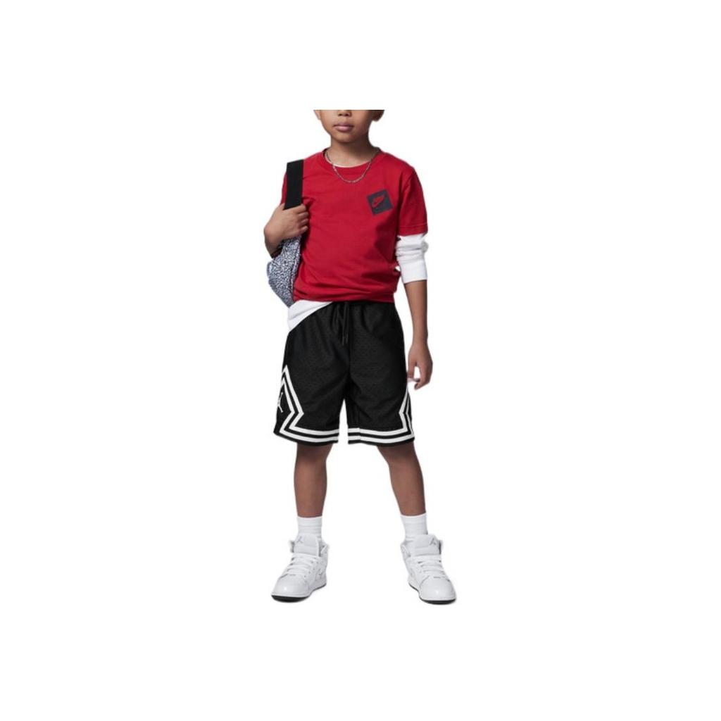 Jordan Logo Print Mesh Basketball Shorts Kids Bottoms Black DV0425-010
