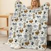 Dog Theme Flannel Fleece Blanket, Soft Warm Cozy Throw for Home, Couch, Office, All Season Use, Festive for Christmas & Halloween, Ideal for Napping