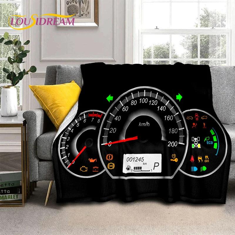 3D Car Dashboard Machine Control Screen Racing Soft Flannel Blanket for Beds Bedroom Sofa,Throw Blanket for Outdoor Leisure Nap