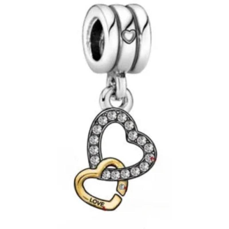 Copper Heart & Mum Dangle Dream Catcher Charm Fit Original Bracelet Diy Jewelry For Women Bracelet Diy Beads