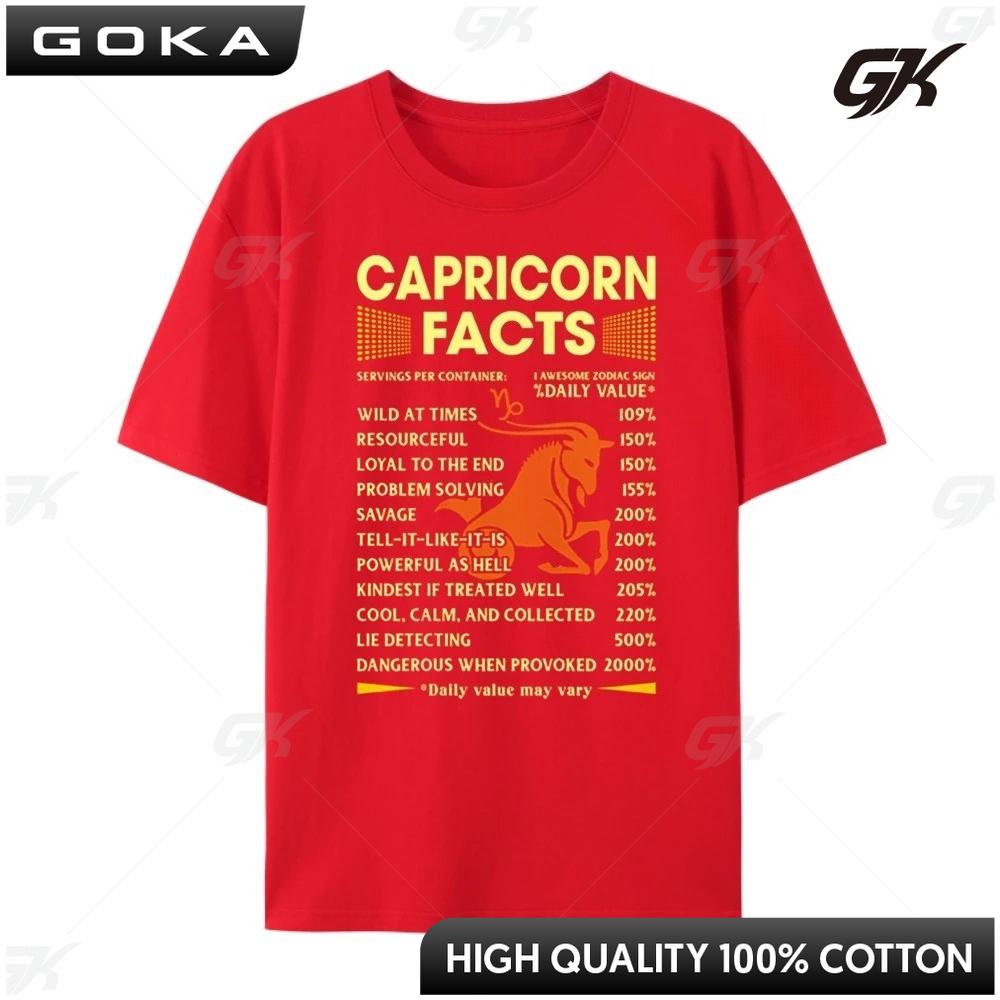 Capricorn Facts Zodiac Capricorn Birthday Streetwear Camiseta Punk Style Graphic Printed T Shirt