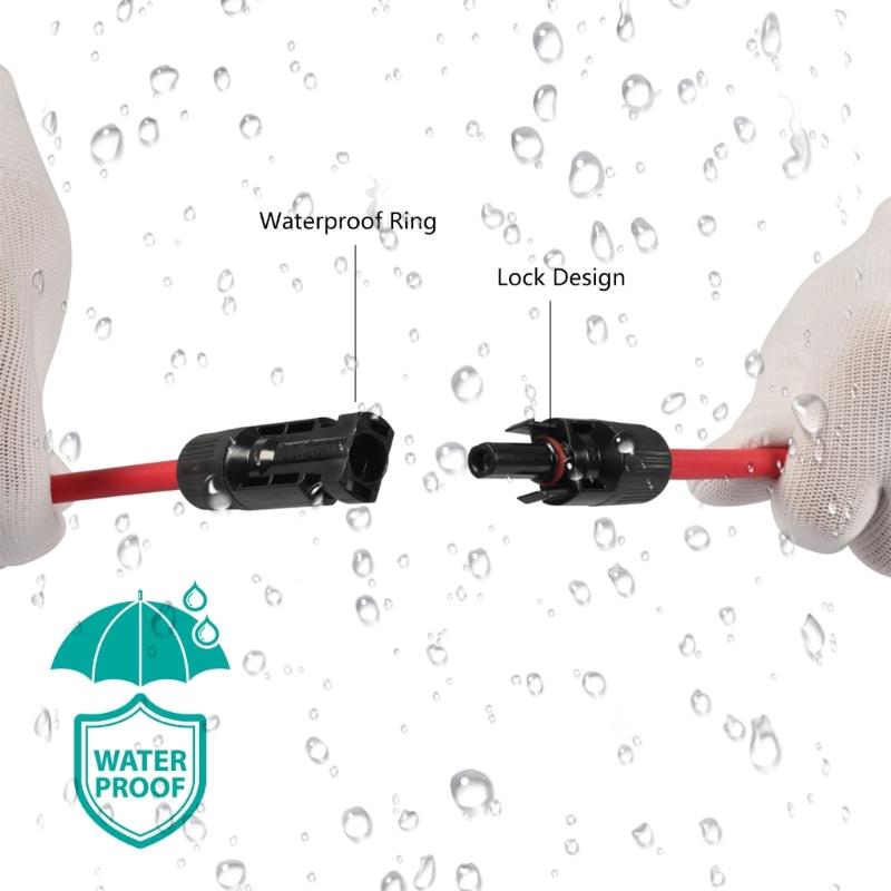 6.5Ft  10AWG Solar Extension Cable with Solar Panel Female and Male Connector Solar Panel Adapter