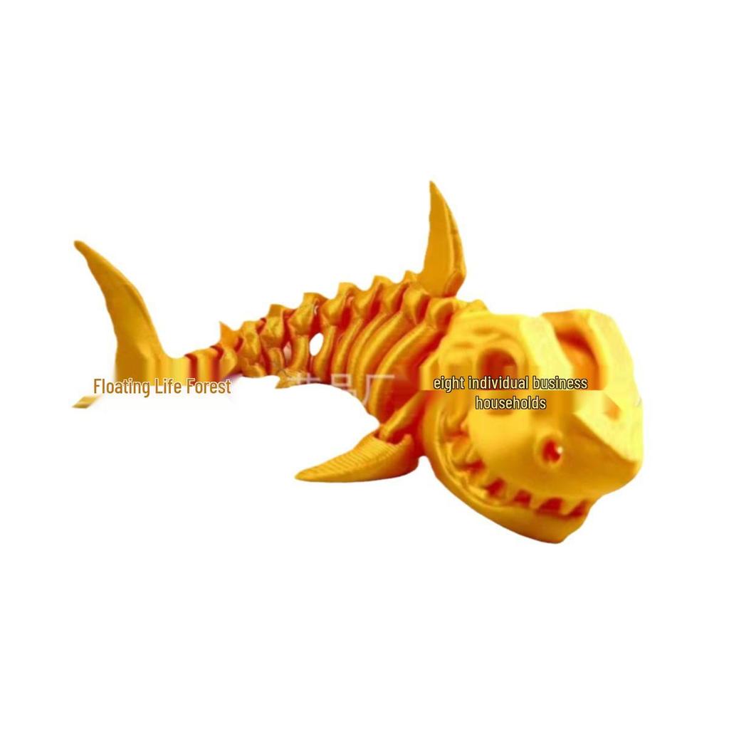 3D Printed Movable Joint Shark Toy - Creative Gift for Kids