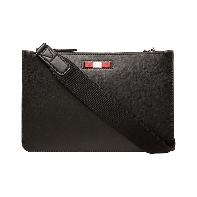 Bally Red And White Striped Zipper Commuter Leather Small Square Camera Bag Men Shoulder Bag Black 6238769