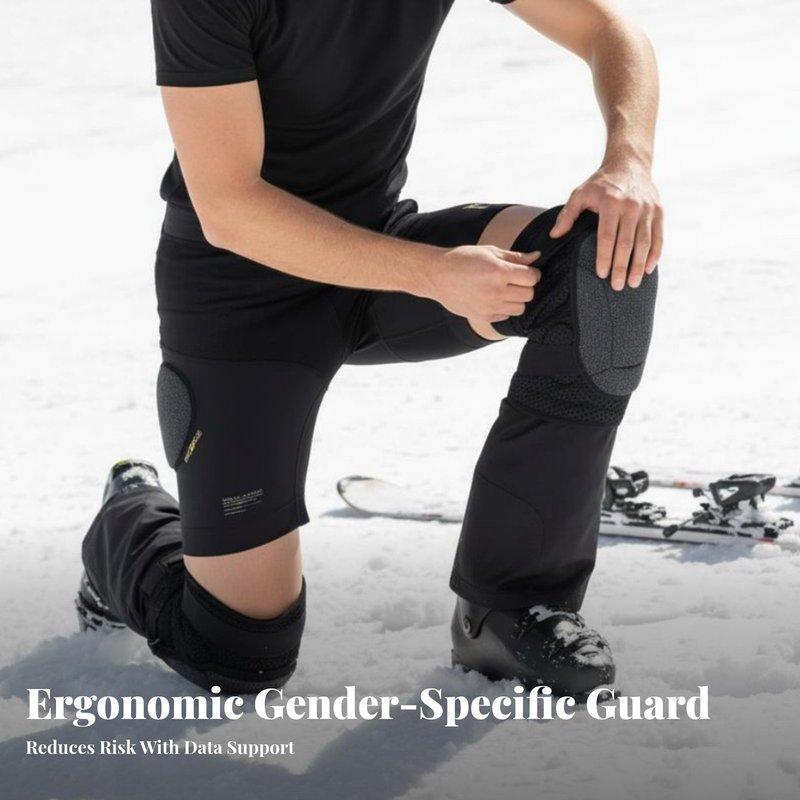 Men's Kevlar Ski Pelvic Pad, AIR Knee Protector, Ergonomic, Anti-Slip, Professional Athlete