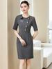 Elegant Slim-Fit Women's Professional Dress for Receptionists and Salon Workwear