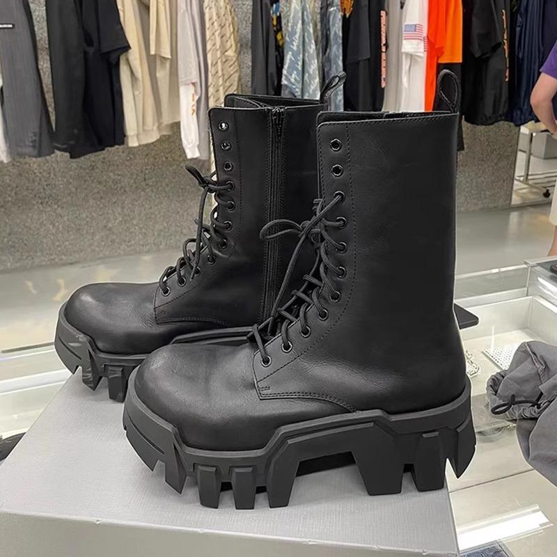 2024 New Women Boots Casual Shoes Leather Ankle Chelsea Boots Ladies Classic Punk Platform High Heels platform boots