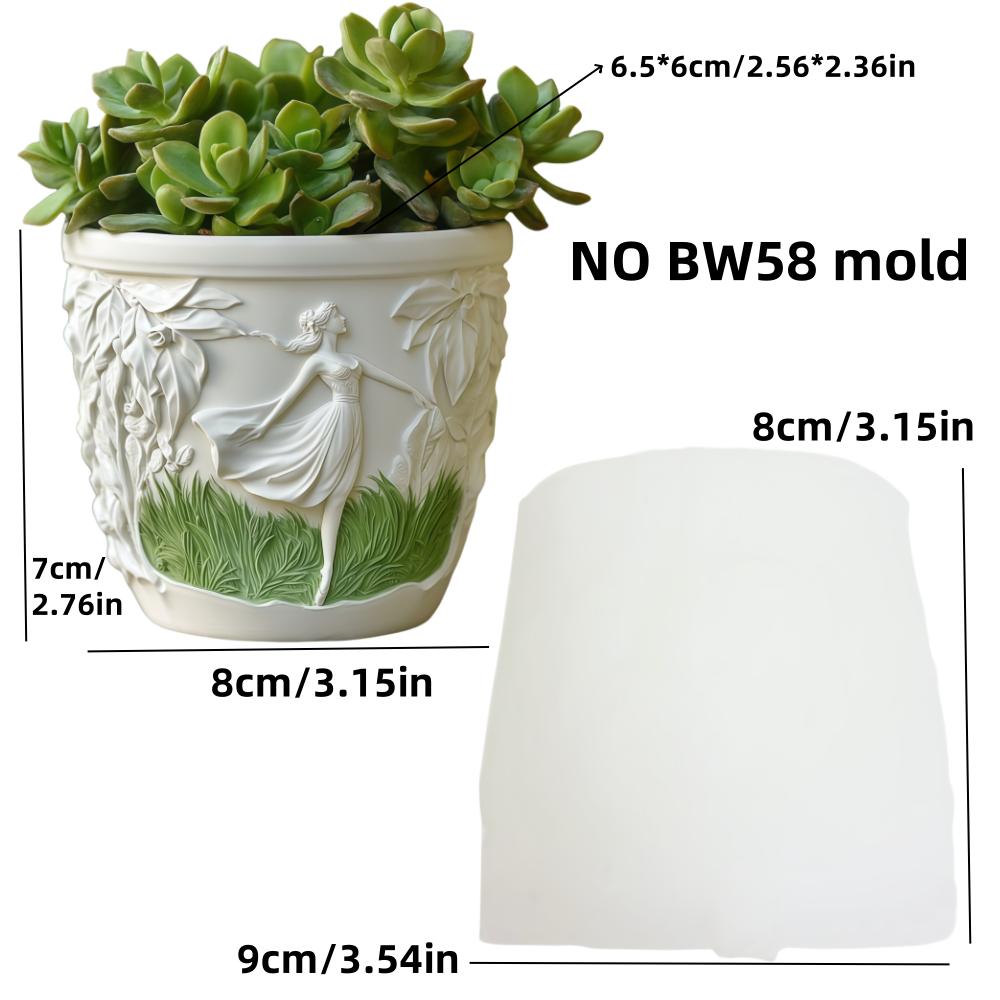 Andělská dívka sukulentní rostlina květináč pryskyřice silikonová forma krásná bohyně úložný box betonová forma dívka svícen sádrová forma