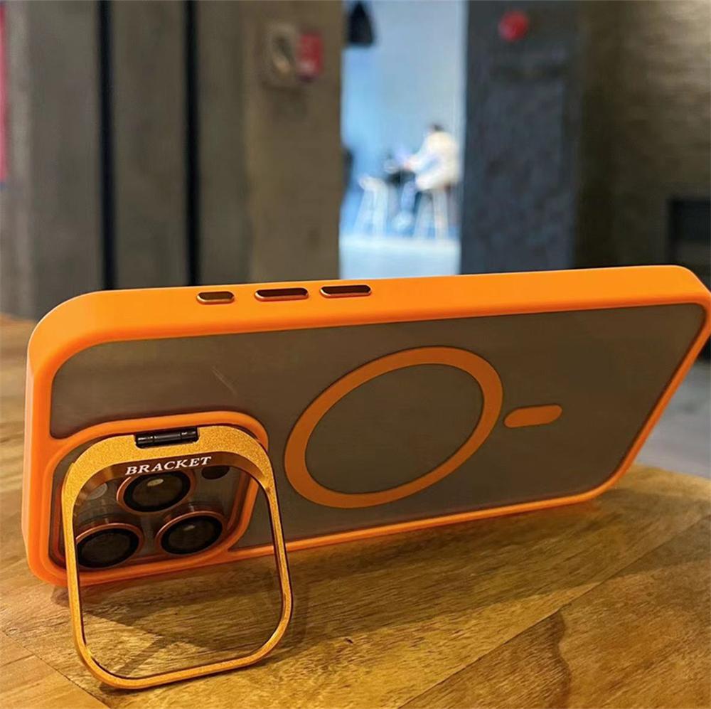 Luxury Magnetic Shockproof Phone Case For iPhone 16 15 14 13 12 11 Pro Max 14 15 16 Plus Funda Stand Glass Lens Protection Cover