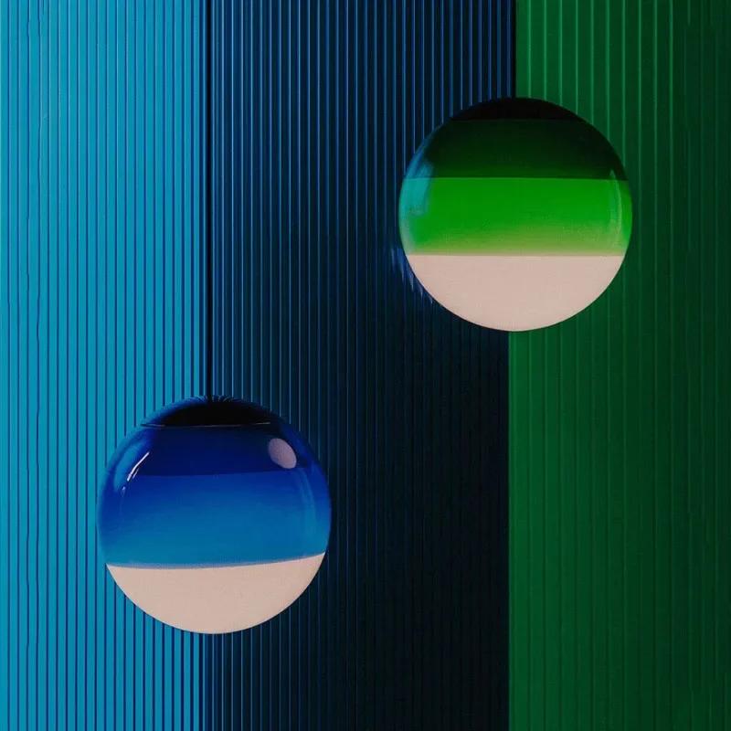 Modern Glass Ball Pendant Light Led Chandelier Home Appliance Room Decor Lamp for Bedroom Gradient Indoor Lightings Fixture