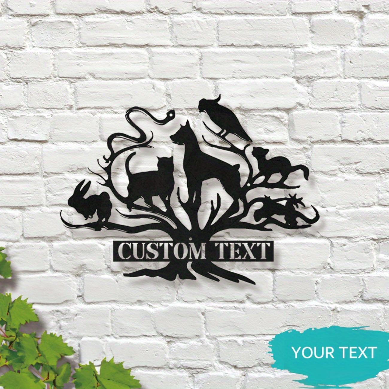 

Unique Metal Animal Tree Decor Ornament Custom Home Office Vet Clinic Sign S чёрный