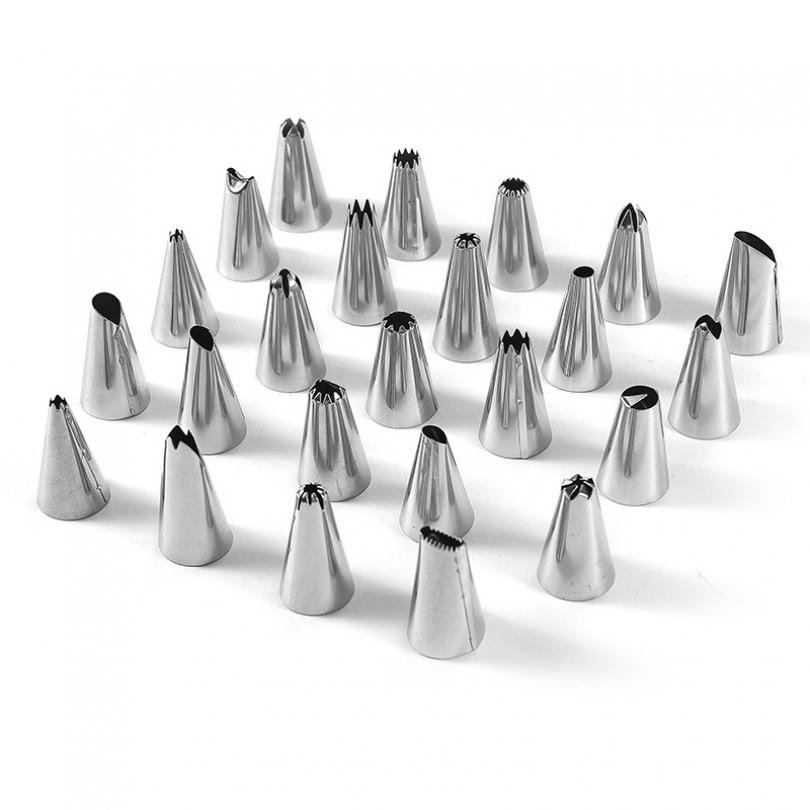 

Набор из 24 насадок для кондитерского мешка из нержавеющей стали, много узоров, профессиональный, для украшения тортов, нержавеющий