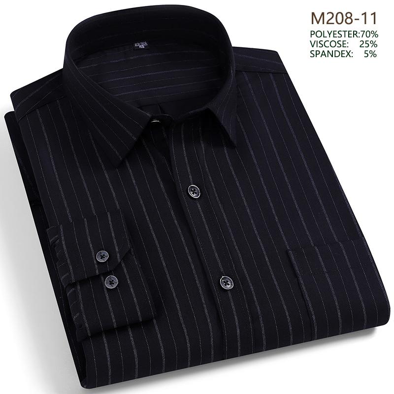 Men's Long Sleeve Shirt Non Ironing Plus Size Plaid Stripes Business Casual Dress Shirt Stylish Office Wear For Elegant Men